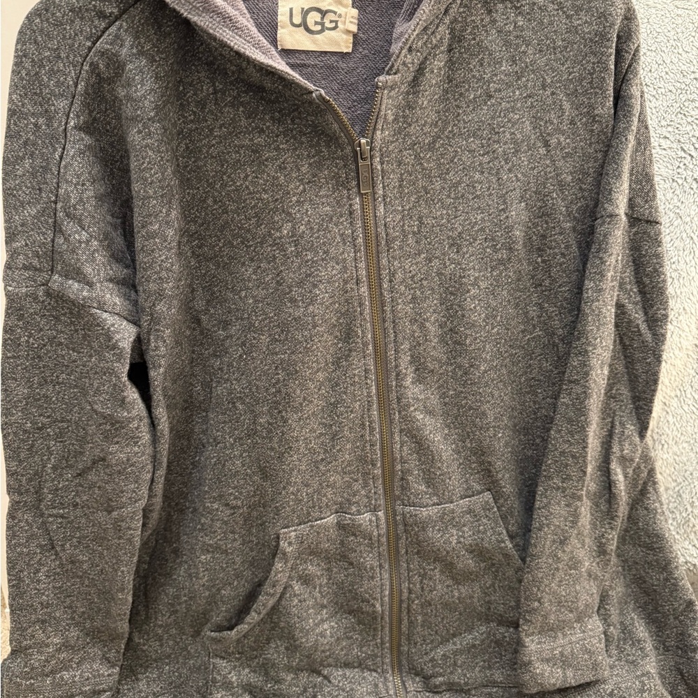 UGG Charcoal Knit Zip-Up Sweater